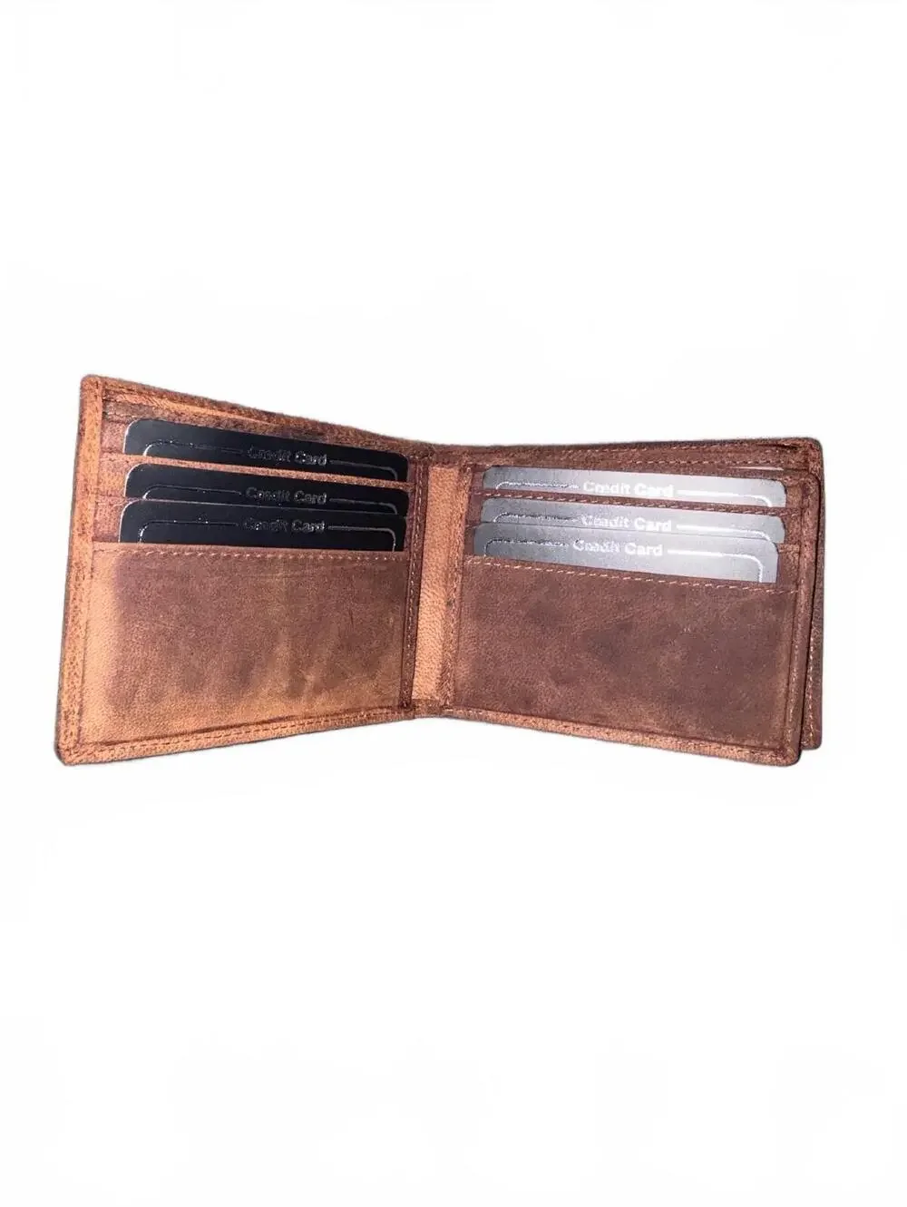 Brown Genuine Leather RFID Wallet with Multiple Card Slots